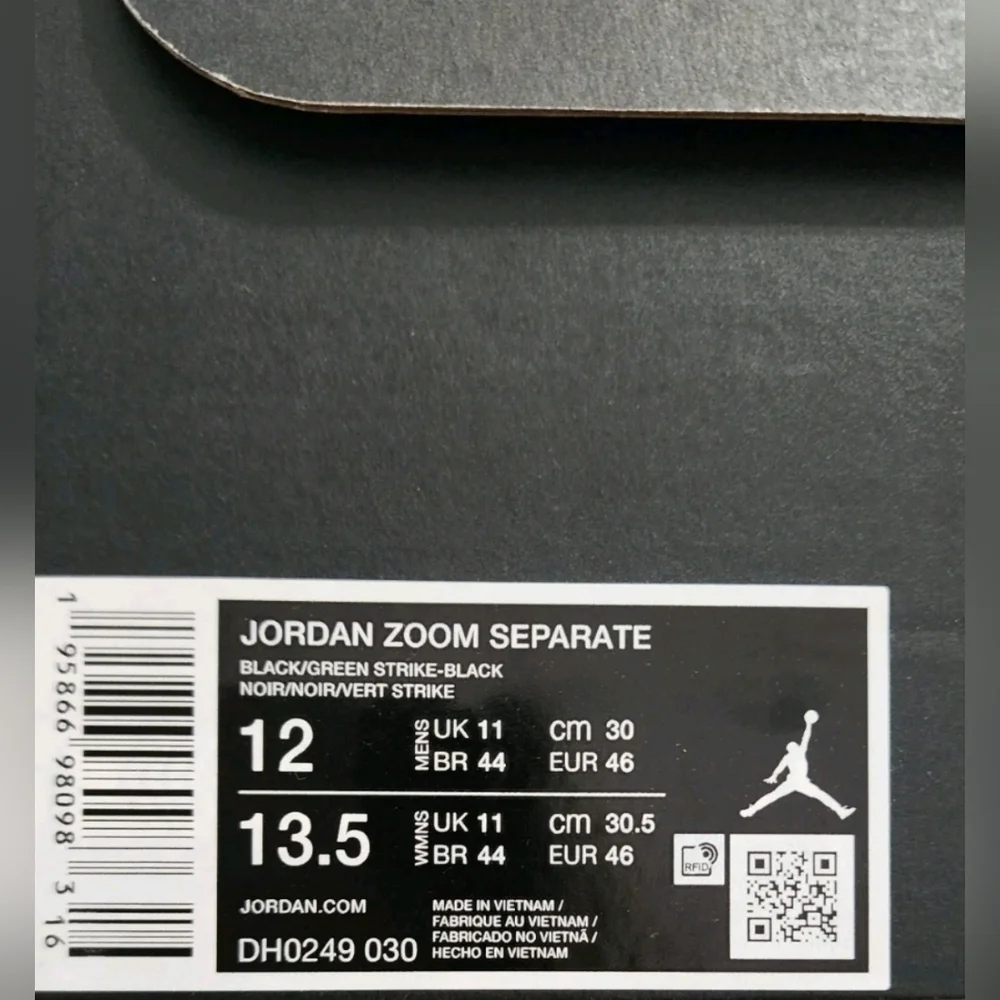 Nike Jordan Zoom Separate Black Green Strike DH0248-030 Men's Size 12/ WMNS 13.5